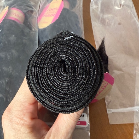 NWT 3 bundles Curly Wavy Brazilian Human Hair Unprocessed 100g/pc 10 12 14 inch - Picture 3 of 15